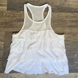 Abercrombie kids White Ruffled Tank Top
